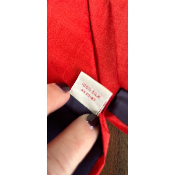 Men’s Saks Fifth Avenue Solid Red Tie Hand Woven 100% Silk In China Honan Pongee - Picture 7 of 7